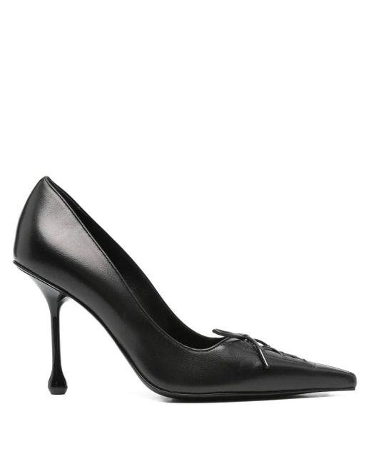 Jimmy Choo Black 95Mm Scarlett Lace-Up Pointed-Toe Pumps