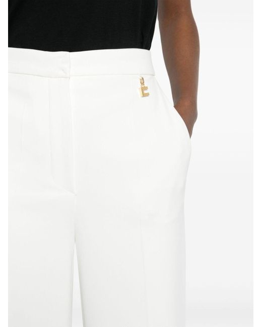 Pantalones rectos con cierre oculto Elisabetta Franchi de color White