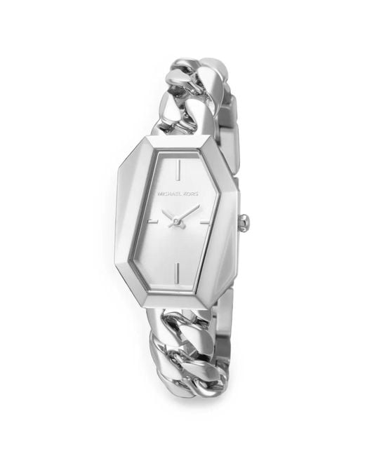 Michael Kors White Mini Suri Curb-Link 24Mm Watch