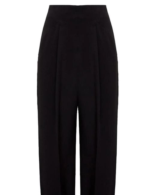 Veronica Beard Black Kenneth Pleated High-Waisted Pants
