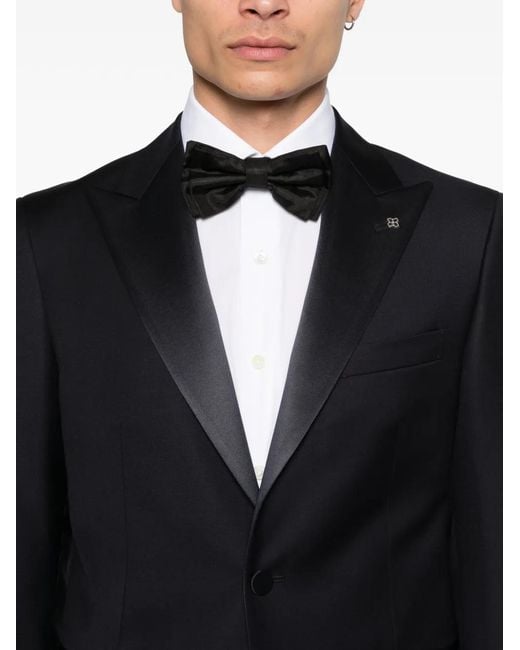 Tagliatore Black Shawl-Lapel Suit for men