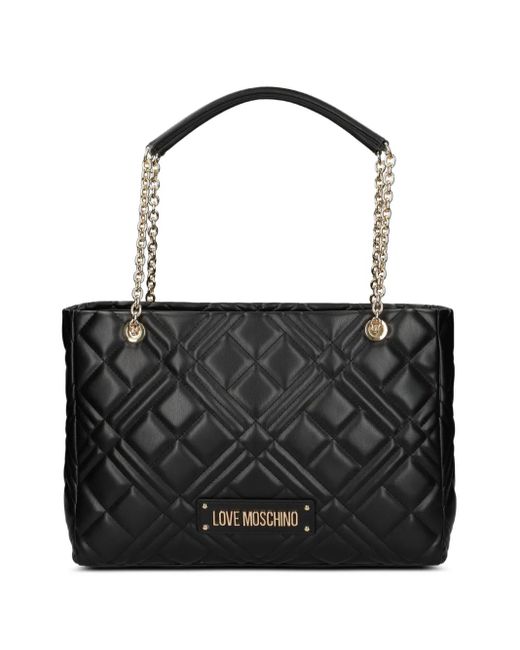 Bolso de hombro acolchado Love Moschino de color Black