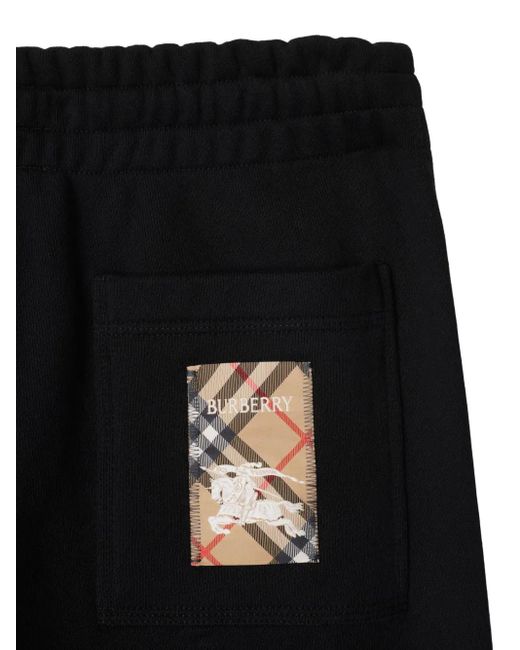 Pantalon De Jogging Check Label Burberry en coloris Black