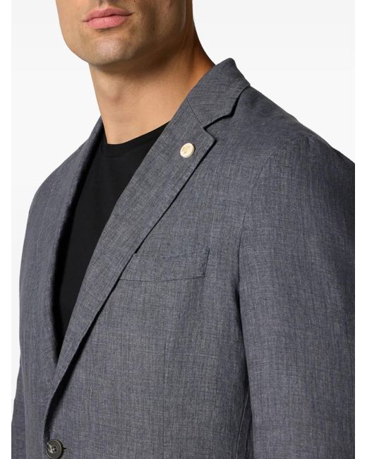 Brooks Brothers Gray Linen Single-Breasted Blazer for men