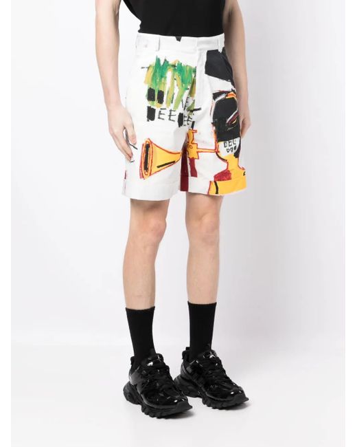 Honey Fucking Dijon White Graphic-Print Cotton Shorts