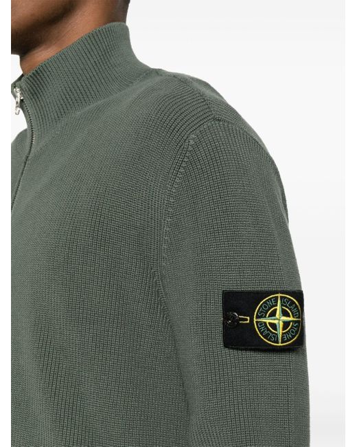 Stone Island Green Compass-badge Cardigan for men