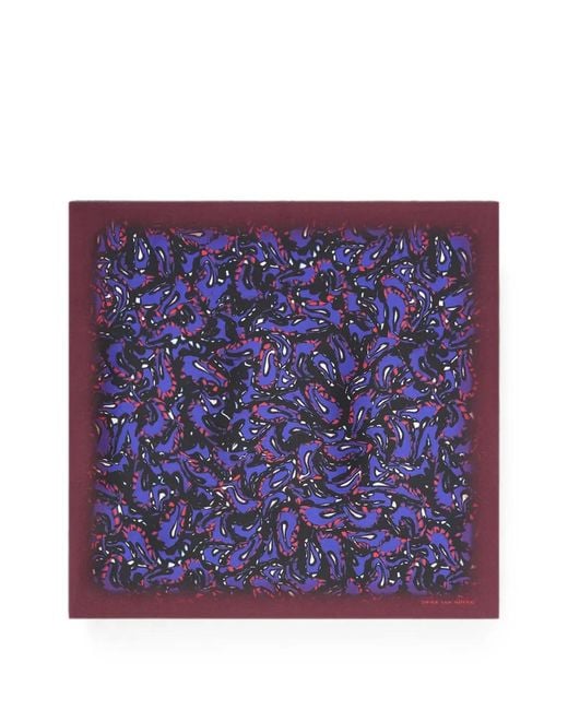 Dries Van Noten Purple Silk Pocket Square for men
