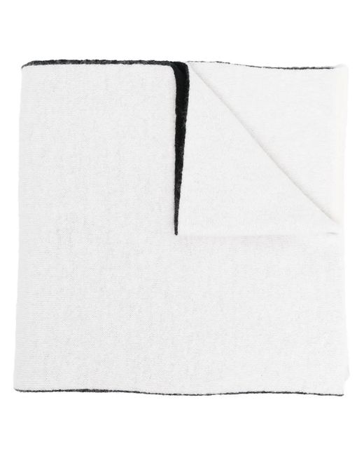 Alberta Ferretti White Logo-Print Scarf