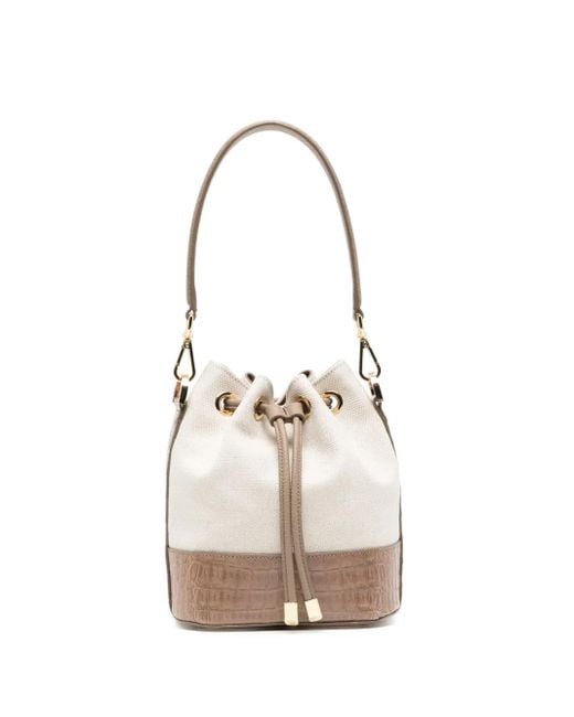 MARIA OLIVER バイカラー バケットバッグ White
