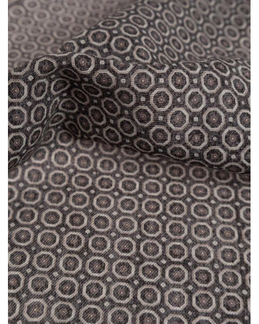 Eleventy Gray Patterned Pocket Square for men