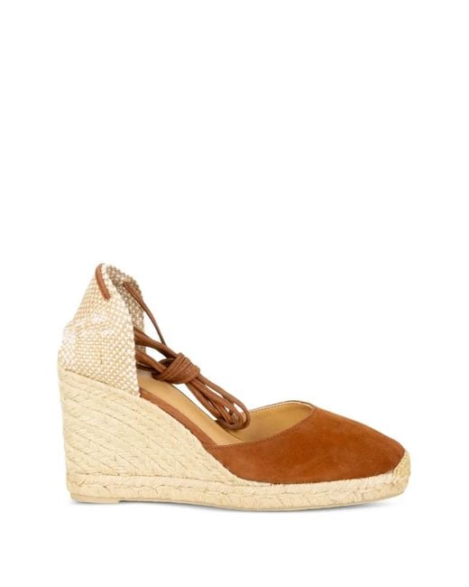Castaner Natural Carina Tie-Fastening Heeled Espadrilles