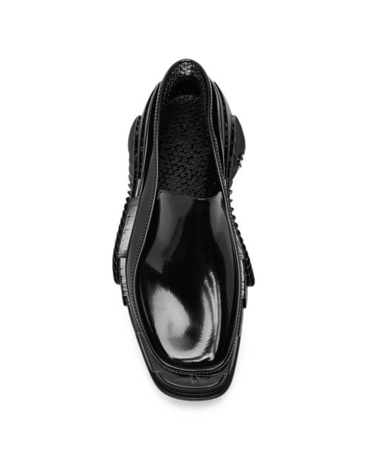 ALIVEFORM Black Spiralis Platform Loafers for men