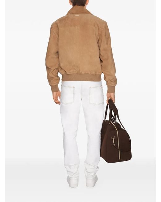 PLACE OF ELMS Natural Pocket Suede Jacket for men