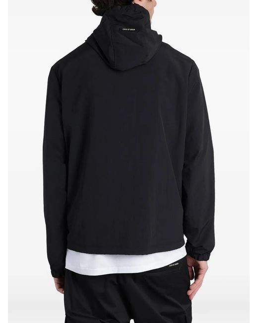 State of Order Black Ataka Drawstring Hooded Jacket for men