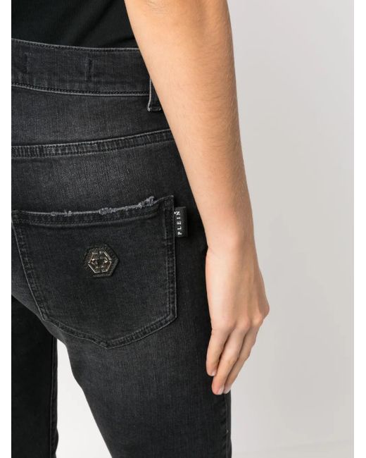 Philipp Plein Jeans Met Stonewashed-Effect in het Black