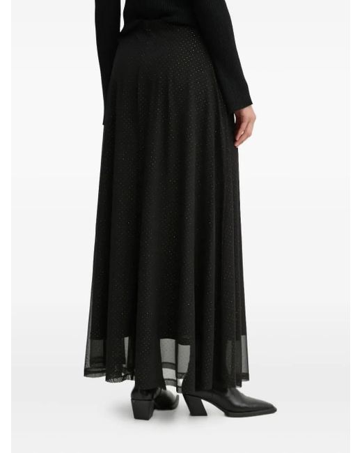 Bruuns Bazaar Black Glitter A-Line Maxi Skirt