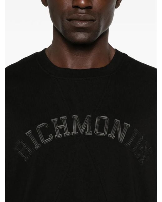 John Richmond Black Logo-Patch T-Shirt for men
