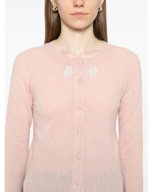 Simone Rocha Pink Verzierter Kaschmircardigan