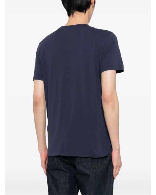 7 For All Mankind Blue Featherweight Cotton T-shirt for men