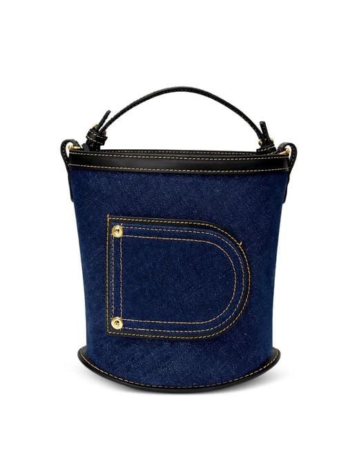 Delvaux Blue Pin Bucket Bag