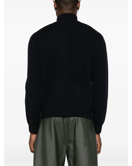 Nanushka Blue Poval Zip-Up Wool Cardigan for men