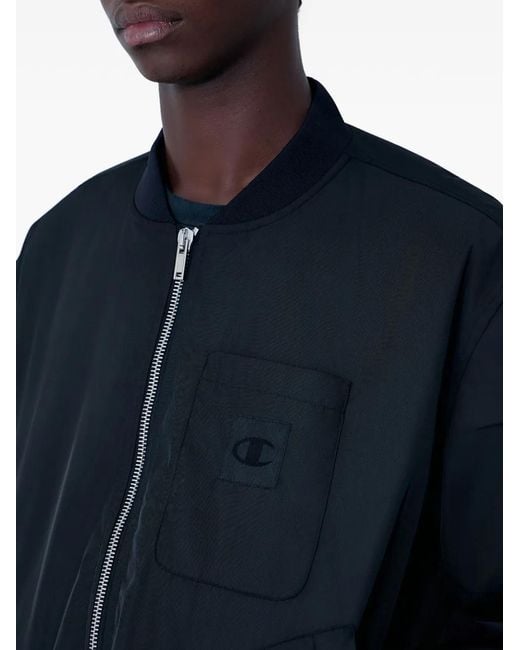 Champion Blue Patch-Pocket Bomber Jacket for men