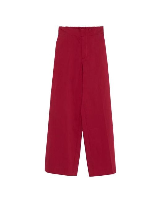 Sa Su Phi Red Elasticated-Waistband Trousers
