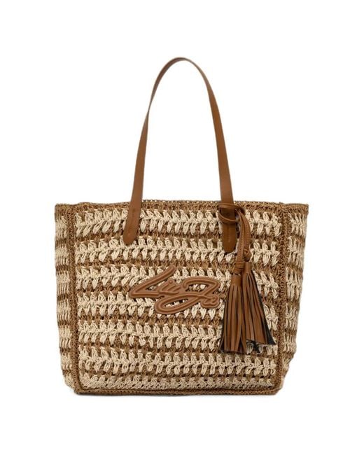 Liu Jo Natural Medium Quilted Tote Bag