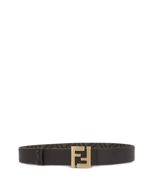 Ceinture En Cuir À Motif Ff Fendi pour homme en coloris White