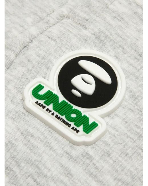 Aape By A Bathing Ape White Embroidered-Logo Shorts for men