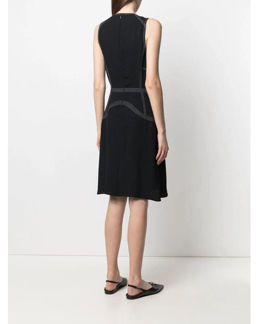 Stella McCartney Black Contrast-Stitch Sleeveless Dress