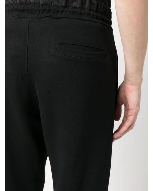Philipp Plein Black Logo-Patch Drawstring Track Pants for men