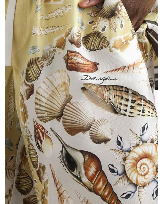 メンズ Dolce & Gabbana シルク バミューダショーツ Natural