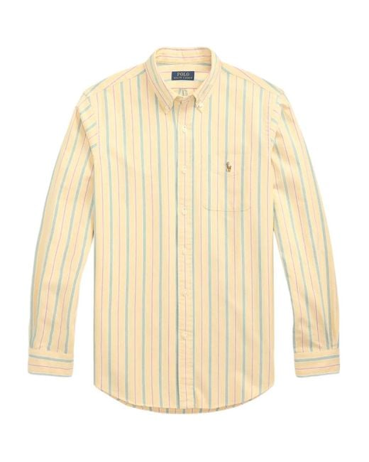 Polo Ralph Lauren Natural Custom Fit Striped Oxford Shirt for men