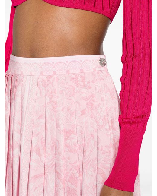 Versace バロッコ プリーツスカート Pink