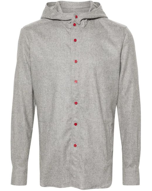 Kiton Overhemd Met Capuchon in het Gray voor heren