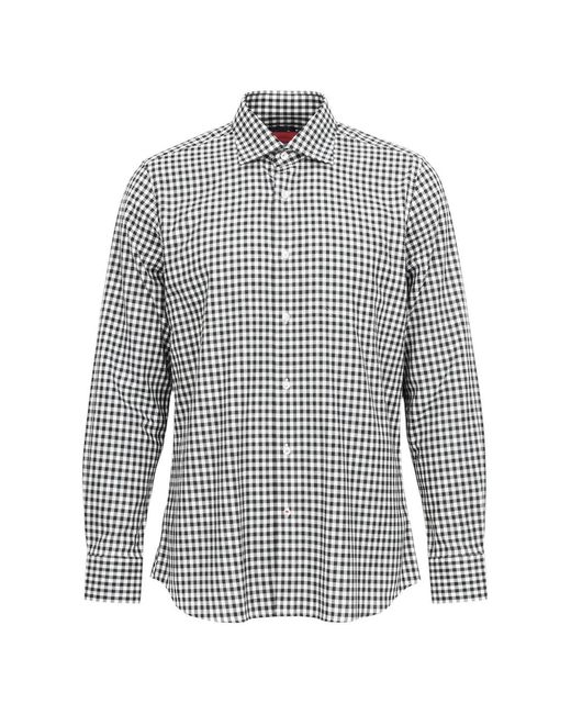 Isaia Gray Gingham-Check Shirt for men