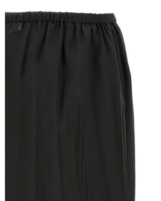 Tela Black Ophelia Fringed Layered Midi Skirt