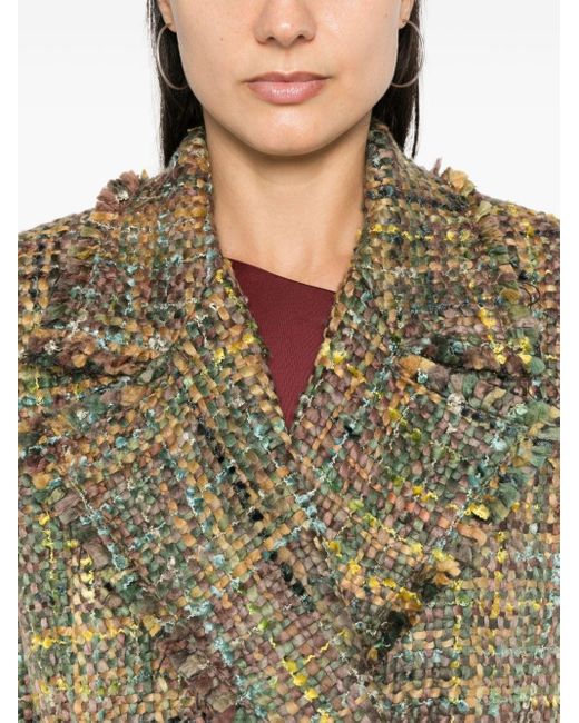 GIUSEPPE DI MORABITO Green Bouclé-Effect Coat