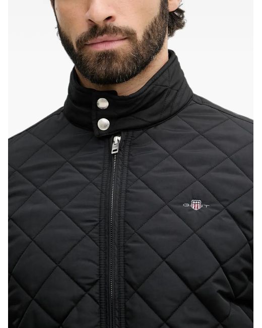 Gant Black Quilted High-Neck Jacket for men