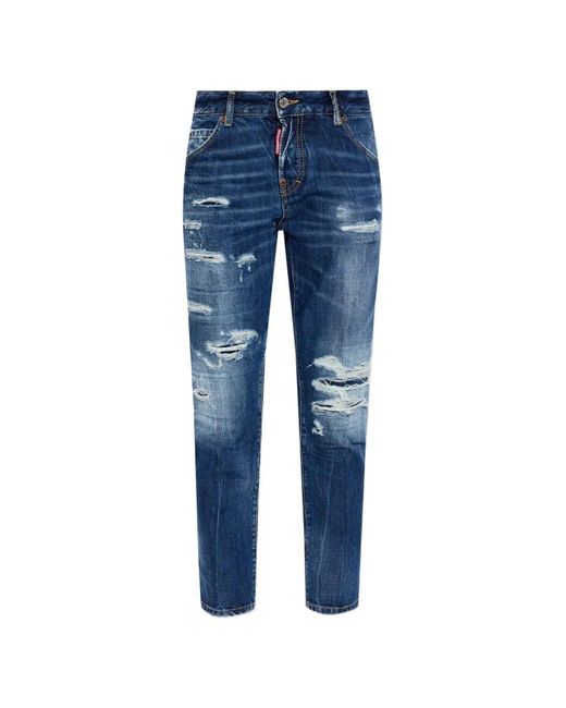 DSquared² Blue Teddy Ripped Jeans