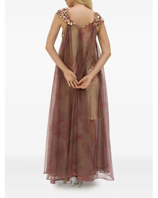 SANA OSMANI Brown Soline Sequin Maxi Dress