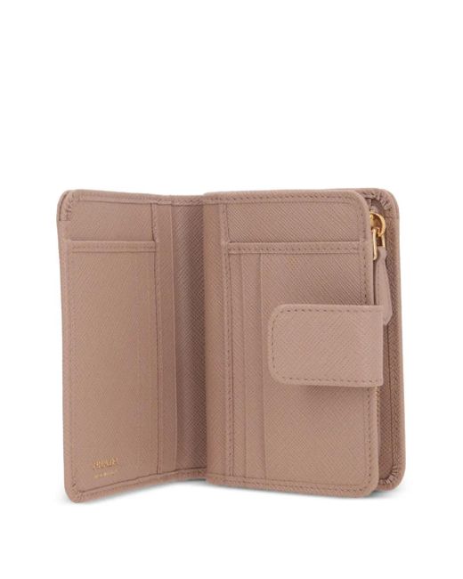 Prada Natural Small Logo-Plaque Wallet