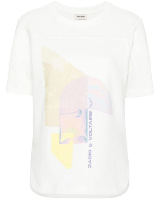 Zadig & Voltaire White Bow Graphic-print T-shirt