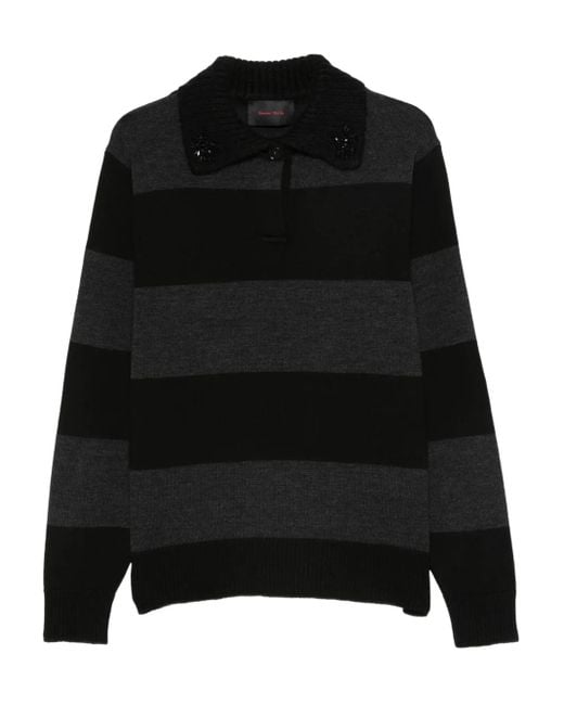 Simone Rocha Gestreepte Polotrui in het Black voor heren