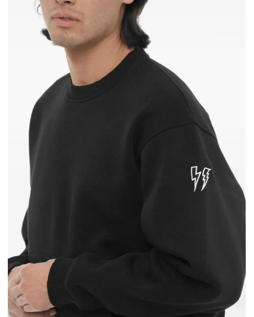 Neil Barrett Black Embroidered-Logo Sweatshirt for men
