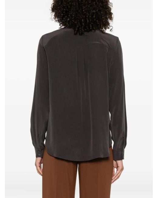 Pinko Black Silk Shirt With Classic Button-Down Front