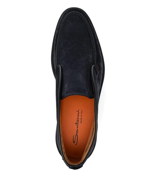 Santoni Blue Suede Desert Boots for men