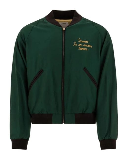Chaqueta bómber bordada de canalé Visvim de hombre de color Green
