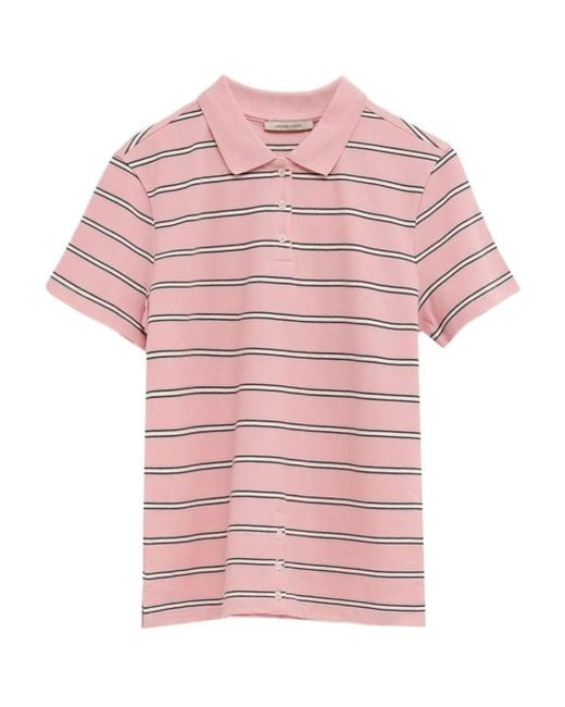 Paloma Wool Pink Striped Polo Top